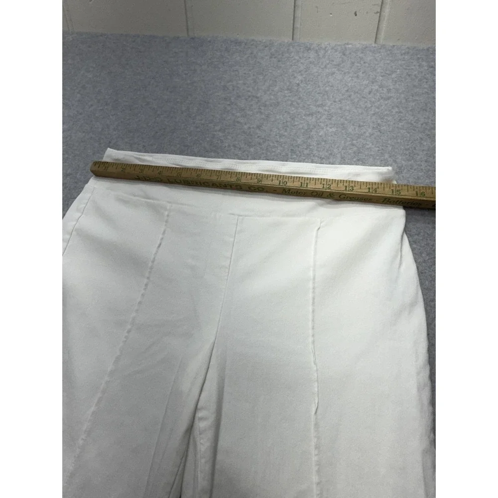 J. McLaughlin Womens 8 White Pull-On Straight Leg Stretch Pants Pockets - Picture 3 of 12